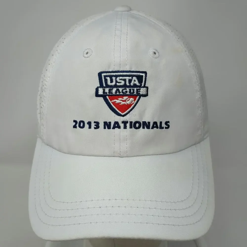 American Needle Baseball Cap White One Size USTA 2013 Nationals Perforated Hat